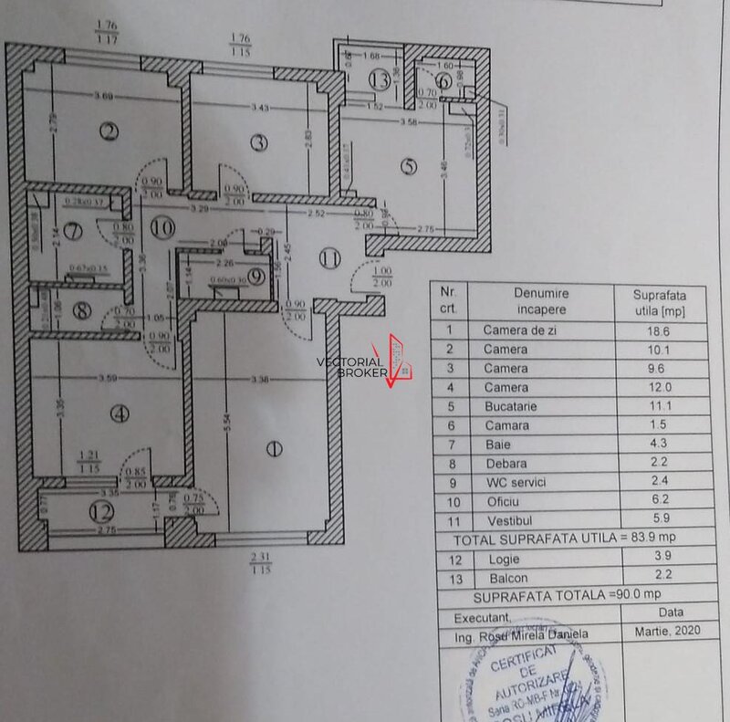 Basarabia, Diham, apartament 4 camere, decomandat, 90 mp, bloc 1984,